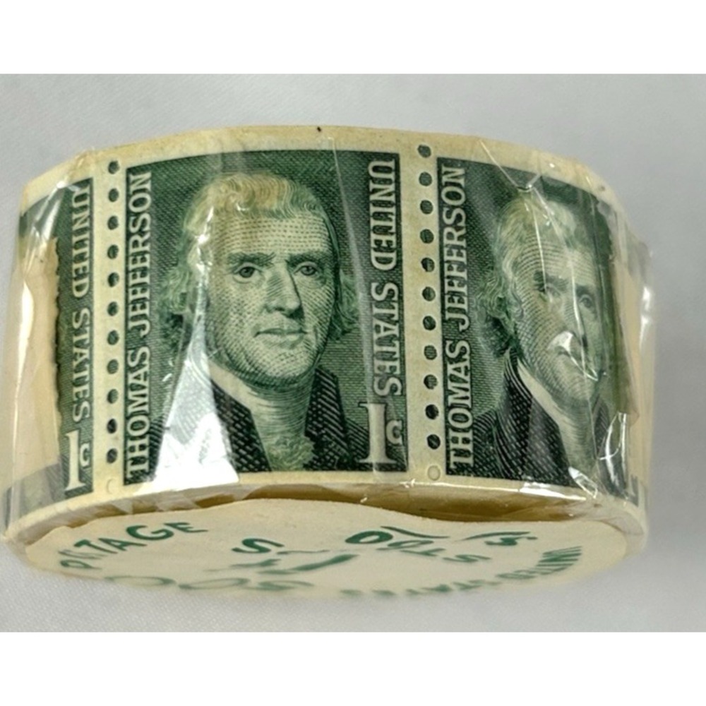 Unopened Scott 1299 1968 1c Prominent American Thomas Jefferson Coil Roll Of 500